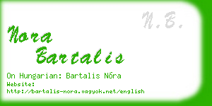 nora bartalis business card